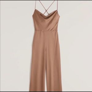Abercrombie & Fitch champagne silk jumpsuit